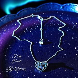 BRIGHTON "Halo Heart" Tanzanite And Swarovski Crystal Heart Necklace